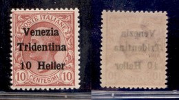 OCCUPAZIONI - TRENTINO - 1918 - 10 Heller Su 10 Cent (29c) Con Errore TRL - Gomma Integra (210) - Altri & Non Classificati