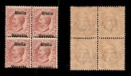 OCCUPAZIONI - VENEZIA GIULIA - 1918 - Giulia Venezia - 10 Cent (22d) In Quartina Con Venezia A Cavallo - Gomma Integra - Sonstige & Ohne Zuordnung