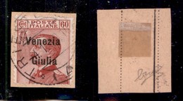 OCCUPAZIONI - VENEZIA GIULIA - 1918 - 60 Cent (28) Usato Su Frammento (350) - Autres & Non Classés
