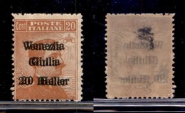 OCCUPAZIONI - VENEZIA GIULIA - 1919 - 20 Heller Su 20 Cent (31b) Con Doppia Soprastampa - Gomma Originale (260) - Sonstige & Ohne Zuordnung