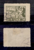 OCCUPAZIONI - FIUME - 1919 - Carta C - 10 Corone (C48kc) Usato - Dentellatura Destra Spostata (1.300) - Otros & Sin Clasificación