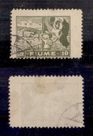 OCCUPAZIONI - FIUME - 1919 - Carta C - 10 Corone (C48kc) Usato - Dentellatura Destra Spostata (1.300) - Autres & Non Classés