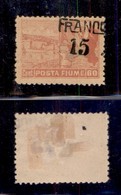 OCCUPAZIONI - FIUME - 1919 - Franco 15 Su 60 Cent (D80vda) Rosa - Soprastampa Obliqua In Alto A Destra - Gomma Originale - Sonstige & Ohne Zuordnung