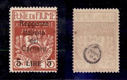 OCCUPAZIONI - FIUME - 1920 - 5 Lire Su 10 Cent (145) - Gomma Originale (300) - Sonstige & Ohne Zuordnung