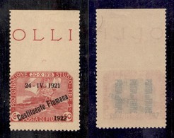 OCCUPAZIONI - FIUME - 1922 - 60 Cent (184o) Bordo Foglio - Non Dentellato In Alto - Gomma Integra (450) - Autres & Non Classés