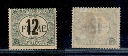 OCCUPAZIONI - FIUME - 1914 - 12 Filler (C2) - Gomma Originale (1.100) - Autres & Non Classés