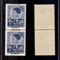 OCCUPAZIONI - LUBIANA - 1941 - 4 Din (24 L) - Coppia Verticale Con Soprastampa In Basso (Lubiana A Cavallo) - Gomma Inte - Sonstige & Ohne Zuordnung