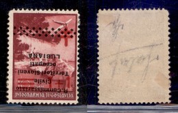 OCCUPAZIONI - LUBIANA - 1941 - 1 + 1 Din Su 10 (36a) Con Soprastampa Capovolta - Gomma Originale (160) - Autres & Non Classés