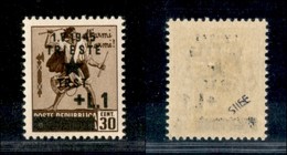 OCCUPAZIONI - OCCUPAZIONE JUGOSLAVA - Trieste - 1945 - 1 Lira Su 30 Cent (12) Filigrana Corona - Gomma Originale (1.000) - Autres & Non Classés