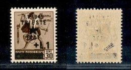 OCCUPAZIONI - OCCUPAZIONE JUGOSLAVA - Trieste - 1945 - 1 Lira Su 30 Cent (12) Filigrana Corona - Gomma Originale (1.000) - Sonstige & Ohne Zuordnung