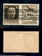 OCCUPAZIONI - ZARA  - 1945 - 30 Cent Aviazione (33 - Terzo Tipo) - A Larghe + A Strette - Gomma Integra (450) - Autres & Non Classés