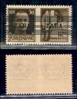 OCCUPAZIONI - ZARA  - 1943 - 30 Cent Milizia (34 - Terzo Tipo) - Ultima A Stretta - Gomma Integra (450) - Sonstige & Ohne Zuordnung