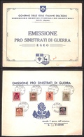 COLONIE - EGEO - 1944 - Pro Sinistrati (126/131) - Serie Completa Usata Du Folder Speciale Nel Giorno D’emissione - Rodi - Autres & Non Classés