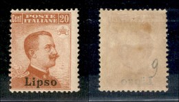 COLONIE - ISOLE DELL’EGEO-LIPSO - 1917 - 20 Cent Michetti (9) - Gomma Originale (220) - Sonstige & Ohne Zuordnung