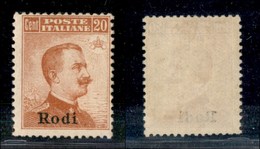 COLONIE - ISOLE DELL’EGEO-RODI - 1917 - 20 Cent Michetti (10) - Gomma Non Originale (350) - Autres & Non Classés