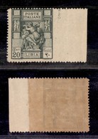 COLONIE - LIBIA - 1924 - 20 Cent Sibilla (40m) - Bordo Di Foglio - Non Dentellato A Destra - Gomma Integra (375) - Sonstige & Ohne Zuordnung
