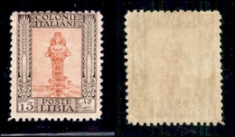 COLONIE - LIBIA - 1926 - 15 Cent (62) - Gomma Originale (1.000) - Sonstige & Ohne Zuordnung