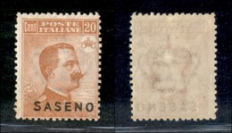 COLONIE - SASENO  - 1923 - 20 Cent (3) - Gomma Integra (200) - Sonstige & Ohne Zuordnung