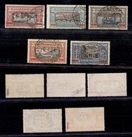 COLONIE - SOMALIA - 1925 - Manzoni (55/59) - 5 Valori Usati - Sorani (1.000) - Sonstige & Ohne Zuordnung