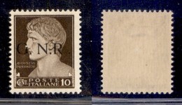 REPUBBLICA SOCIALE - 1943 - GNR Brescia - 10 Cent (471/I L) - R Accostato A N - Gomma Originale - Andere & Zonder Classificatie