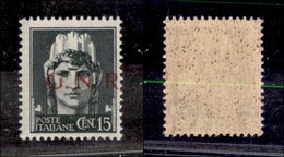 REPUBBLICA SOCIALE - 1943 - GNR Brescia - 15 Cent (472/Ihb) Con Punto A Sinistra - Gomma Integra (105) - Andere & Zonder Classificatie