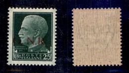 REPUBBLICA SOCIALE - 1943 - 25 Cent (474/I L) - R Accostato A N - Gomma Originale - Otros & Sin Clasificación