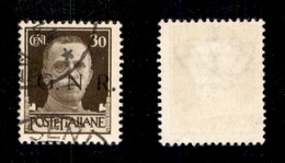 REPUBBLICA SOCIALE - 1943 - GNR Brescia - 30 Cent (475/Ipc) Con Punto Grosso Dopo R - Sonstige & Ohne Zuordnung