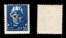 REPUBBLICA SOCIALE - 1943 - GNR Brescia - 35 Cent (476/I) - Gomma Integra - Cert. AG (500) - Altri & Non Classificati