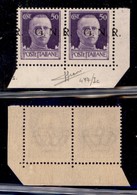 REPUBBLICA SOCIALE - 1943 - GNR Brescia - 50 Cent (477/Ihcb Errore Pd + 477/Ihcb) - Coppia Angolare (pos. 199/200) Con R - Sonstige & Ohne Zuordnung