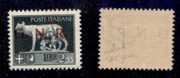 REPUBBLICA SOCIALE - 1943 - GNR Brescia - Spaziati - 2,55 Lire (483/A) - Gomma Integra - Fiecchi + Cert. AG - Autres & Non Classés