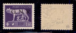 REPUBBLICA SOCIALE - 1943 - GNR Brescia - 3,70 Lire (484/I) - Gomma Originale - Raybaudi (950) - Autres & Non Classés
