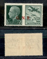 REPUBBLICA SOCIALE - 1943 - GNR Brescia - Propaganda - R Terzo Tipo - 25 Cent Aviazione (15/Ia) - Gomma Originale - Cert - Sonstige & Ohne Zuordnung