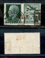 REPUBBLICA SOCIALE - 1943 - GNR Brescia - Propaganda - 25 Cent Aviazione (15/IIee) Usato - Punto Piccolo Dopo N - Otros & Sin Clasificación