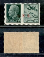 REPUBBLICA SOCIALE - 1943 - GNR Brescia - Propaganda - 25 Cent Aviazione (15/IIec) Con Punto Grosso Dopo R (pos. 42) - G - Autres & Non Classés