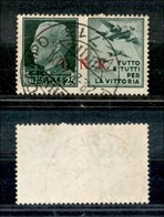 REPUBBLICA SOCIALE - 1943 - GNR Brescia - Propaganda - 25 Cent Aviazione (15/IIef) Usato - Punto Piccolo Dopo R - Autres & Non Classés