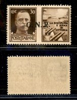 REPUBBLICA SOCIALE - 1943 - GNR Brescia - Propaganda - R Terzo - 30 Cent Marina (17/Ia) Gomma Integra - Leggera Piega Ve - Autres & Non Classés
