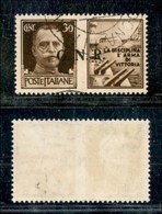 REPUBBLICA SOCIALE - 1943 - GNR Brescia - Propaganda - R Terzo - 30 Cent Marina (17/Ia) Usato - Cert. AG (non Quotato Us - Sonstige & Ohne Zuordnung