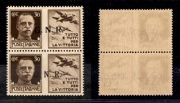 REPUBBLICA SOCIALE - 1943 - GNR Brescia - Propaganda - Secondo + Terzo Tipo - 30 Cent Aviazione (19/I + 19/II) In Coppia - Autres & Non Classés