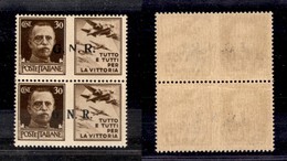 REPUBBLICA SOCIALE - 1943 - GNR Brescia - Propaganda - Secondo + Terzo Tipo - 30 Cent Aviazione (19/I + 19/II) In Coppia - Sonstige & Ohne Zuordnung