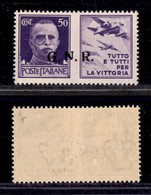 REPUBBLICA SOCIALE - 1943 - GNR Brescia - Propaganda - 50 Cent Aviazione (23/Ied) Con Punto Piccolo Dopo G + N Difettoso - Autres & Non Classés