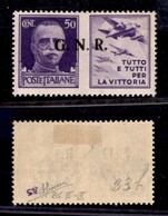 REPUBBLICA SOCIALE - 1943 - GNR Brescia - Propaganda - R Terzo - 50 Cent Aviazione (23/Ia) - Gomma Originale - Sorani - Sonstige & Ohne Zuordnung