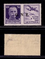 REPUBBLICA SOCIALE - 1943 - GNR Brescia - Propaganda - R Terzo - 50 Cent Aviazione (23/Ia) - Gomma Integra - Cert. AG (8 - Sonstige & Ohne Zuordnung