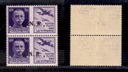 REPUBBLICA SOCIALE - 1943 - GNR Brescia - Propaganda - Secondo + Terzo Tipo - 50 Cent Aviazione (23/I + 23/II) In Coppia - Sonstige & Ohne Zuordnung