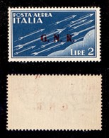 REPUBBLICA SOCIALE - 1943 - GNR Brescia - Terzo Tipo - 2 Lire (122/III - Aerea) - Gomma Integra - Cert. AG (450) - Autres & Non Classés
