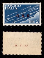 REPUBBLICA SOCIALE - 1943 - GNR Brescia - Terzo Tipo - 2 Lire (122/IIIak - Aerea) Con Punti Piccoli - Gomma Integra - Ce - Autres & Non Classés