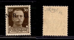 REPUBBLICA SOCIALE - 1944 - GNR Verona - 30 Cent (475g) Con Soprastampa Spostata (R GN) - Gomma Integra - Raybaudi (120) - Sonstige & Ohne Zuordnung