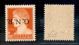 REPUBBLICA SOCIALE - 1944 - GNR Verona - 1,75 Lire (481a) Con Soprastampa Capovolta - Gomma Integra (240) - Sonstige & Ohne Zuordnung