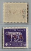 REPUBBLICA SOCIALE - 1944 - GNR Verona - Errore Di Colore - 3,70 Lire (484A) Co Soprastampa Rossa - Gomma Integra - Rayb - Sonstige & Ohne Zuordnung