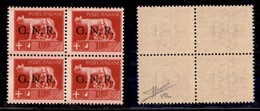 REPUBBLICA SOCIALE - 1944 - GNR Verona - 5 Lire (485) In Quartina - Gomma Integra (240+) - Sonstige & Ohne Zuordnung