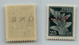 REPUBBLICA SOCIALE - 1944 - GNR Verona - 25 Cent (117d - Aerea) Con Decalco (scuro) - Gomma Integra (250) - Sonstige & Ohne Zuordnung